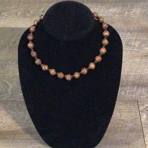 Chic Brown Beaded Chocker Necklace